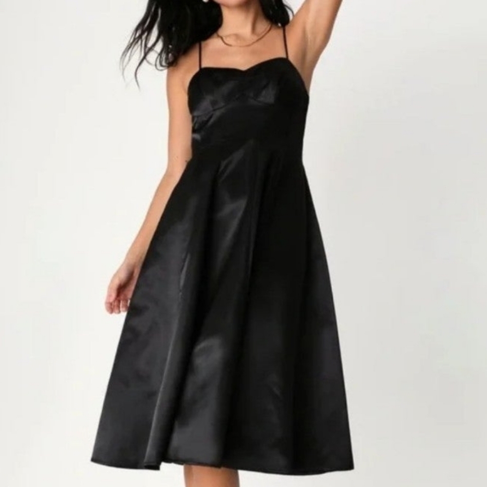 Lulus black A line formal dress sz L NWT - Picture 1 of 9